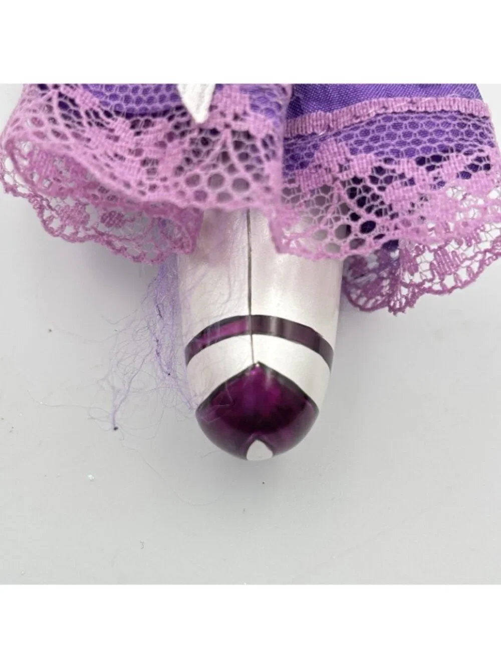 De Carlini Icicle Girl Blown Glass Christmas Ornament Purple Ladies Elegance 6”